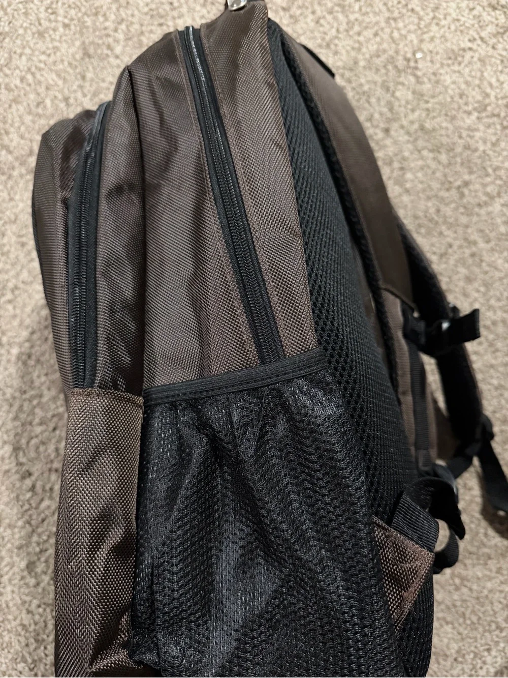 else Brown Backpack with Gray Reflective Accents